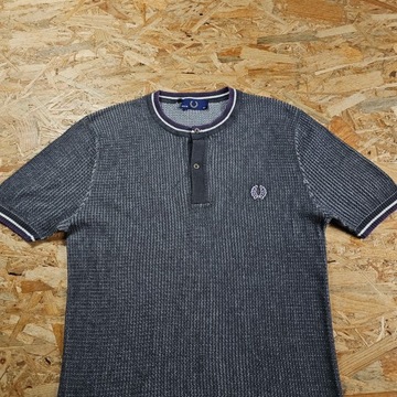 Koszulka T-shirt w Splot FRED PERRY Szara Nowy Model Męska Casual 40 / M