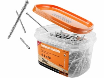 Комплект: скрытый монтаж террасной доски INVISIBLE Heco + 600 шурупов + 2 биты