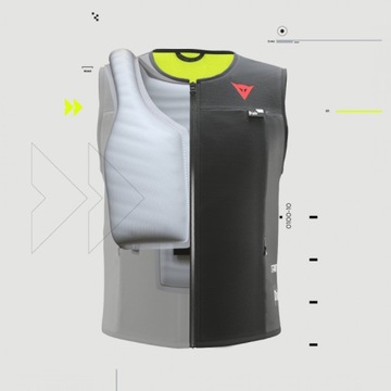 DAINESE Kamizelka Męska z Poduszką D-Air Smart Jacket Black/Fluo Yellow S