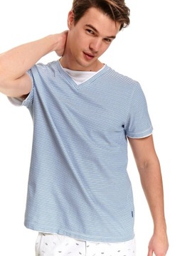 M7584 TOP SECRET KLASYCZNY T-SHIRT W PRĄŻKI _XL