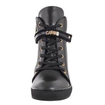 Buty Botki Sneakersy na Koturnie Damskie Carinii Czarne B5200-E50