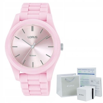Zegarek damski LORUS różowy na pasku + Grawer