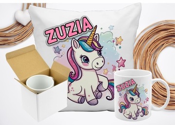 Набор кружка-подушка Единорог Единорог + любая надпись с именем в подарок