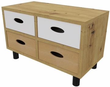 Szafka nocna regał do sypialni salonu tekturowe szuflady 60 cm dąb artisan