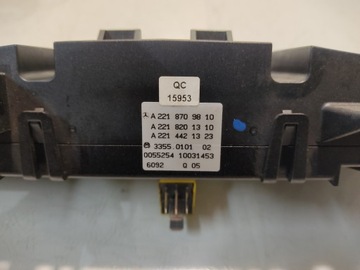 MERCEDES S CL W221 W216 PANEL ŘÍZENÍ KLIMATIZACE TOPENÍ 2218709810