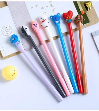 8X Fineliner BT21 bts резиновая ДЕТСКАЯ ШАРИКОВАЯ РУЧКА