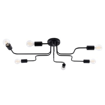 Nowoczesny Plafon Lampa VECTOR 6 Czarna LED Sufit