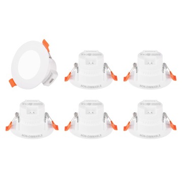 6*Lampy Oprawy Sufitowe Wpuszczane LED 5W IP44 CCT