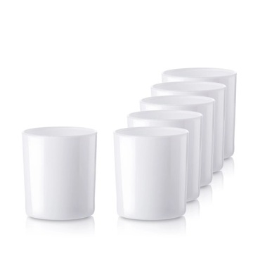 Pojemnik szklany 70826 biały połysk do zalewu świec 365 ml kpl. 6 szt.