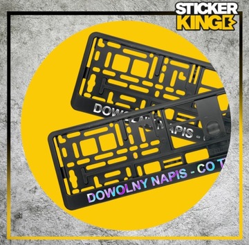 2x Ramka Z NAPISEM pod tablicę rejestracyjną NAPIS TEKST CYTAT IMIĘ czarna