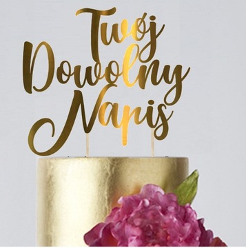 Топпер для торта ЛЮБАЯ БУКВА, золотой тик