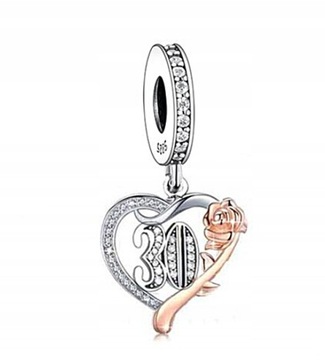 CHARMS ZAWIESZKA 30 Urodziny serce rocznica s925