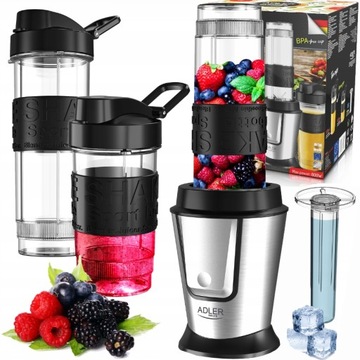 BLENDER PERSONALNY KIELICHOWY 2 BIDONY DO KOKTAIJLI SMOOTHIE 800W bez BPA