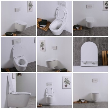 MUSZLA NOVA + DESKA SLIM + PRZYCISK ZESTAW PODTYNKOWY ARBO 7w1