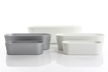 длинный белый цветочный горшок Flori 51x19/15 для трав