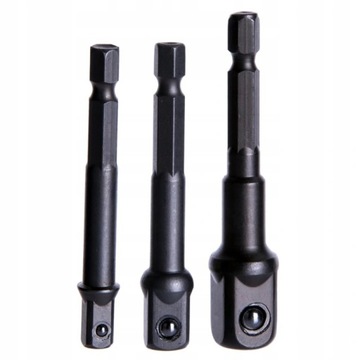 Adapter hex 1/4 kwadrat redukcja zestaw 3 szt.