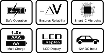 ПРОЦЕССОРНОЕ ЗАРЯДНОЕ УСТРОЙСТВО ДЛЯ АККУМУЛЯТОРОВ АА, ААА