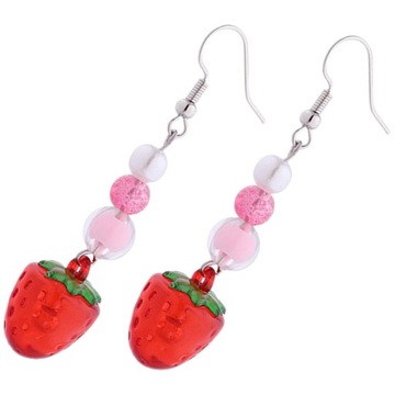 КЛУБНИЧНЫЕ СЕРЬГИ, КЛУБНИЧНЫЕ ПОДВЕСНЫЕ СЕРЬГИ