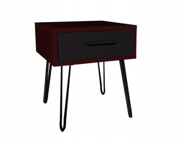 Szafka nocna wenge, czarne 40x40cm loft nogi