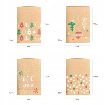 KALENDARZ ADWENTOWY TOREBKI PAPIEROWE DIY 24 SZTUKI