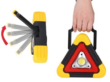 WIELOFUNKCYJNY TRÓJKĄT OSTRZEGAWCZY LED LATARKA POWER BANK