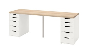 IKEA LAGKAPTEN / ALEX Biurko, dąb/biały 200x60 cm