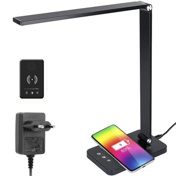 LAMPA BIURKOWA LED Z ŁADOWANIEM BEZPRZEWODOWYM PORT ŁADOWANIA USB 600 LM