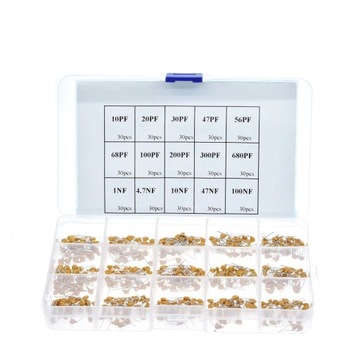 Kondensator kondensatory zestaw 450 sztuk + BOX