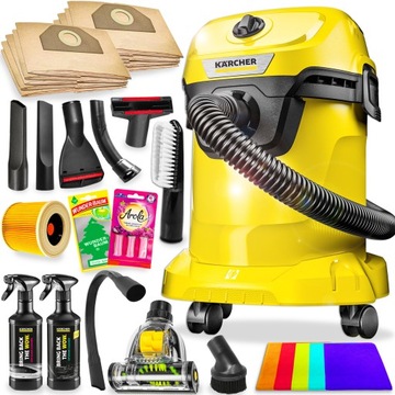 ODKURZACZ WD3 KARCHER BEZWORKOWY 5 SSAWEK TURBOSZCZOTKA 10 WORKÓW FILTR XXL