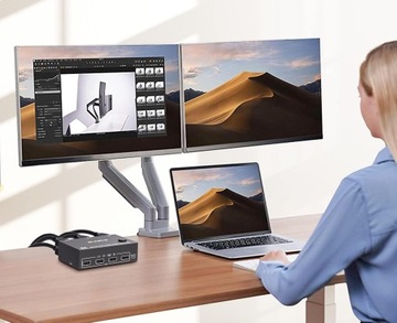 KCEVE KC-KVM202DPA KVM-контроллер, 2 экрана, 4K@144 Гц, DP 1.4