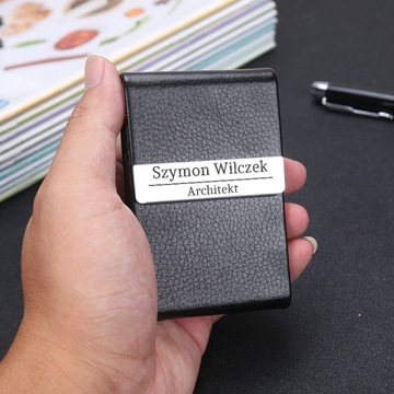 Визитница Черный кожаный футляр для визиток