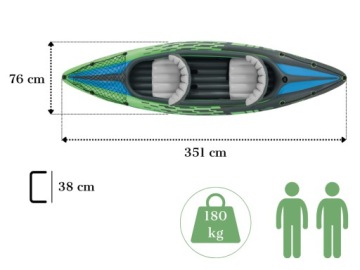 КОМПЛЕКТ ДЛЯ КАЯКА KAYAK CHALLENGER + НАСОС + ВЕСЛА