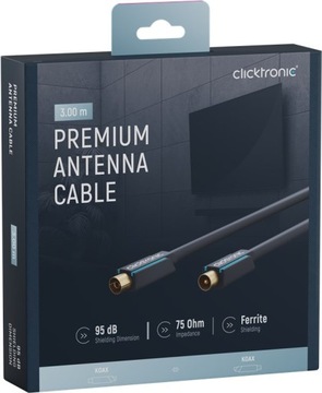 CLICKTRONIC Przyłącze TV IEC kabel MIEDŹ CU 3m