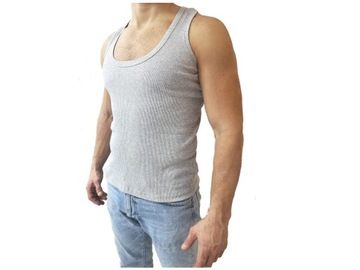 Podkoszulka Męska prążkowana szara 3XL 100%bawełna