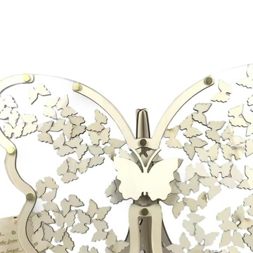 Книга отзывов в деревянной коробочке в форме бабочки с подставкой для ресепшена, 60 шт.