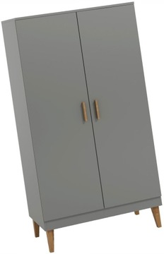 SZAFA DLA DZIECKA = SKANDYNAWSKA SZARA DWUDRZWIOWA