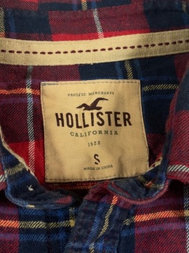 Hollister koszula męska krata długi rękaw logo S M
