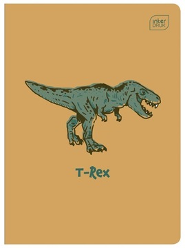 ZESZYT INTERDRUK A5-32 KRATKA DINOZAUR T-REX ŻÓŁTY