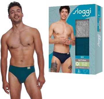 Zestaw MAJTKI MĘSKIE Slipy Bawełniane Sloggi Men GO Natural Brief C2P XL