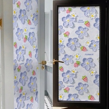 Статическая цветочная наклейка на окно