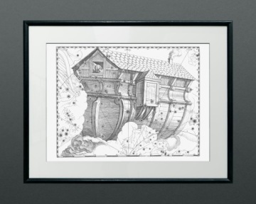 SEKSTANS STARS Карта неба из атласа Йохана Гевелия 40x30 см