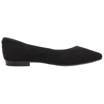 Buty damskie skórzane czarne RYŁKO obuwie klasyczne wsuwane balerinki welur