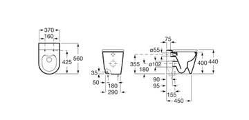УНИТАЗ БЕЗ ОПРАВЫ БЕЛЫЙ ROCA INSPIRA КРУГЛЫЙ