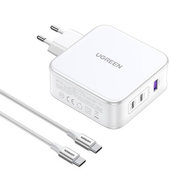 UGREEN SZYBKA ŁADOWARKA SIECIOWA 2X USB-C, USB-A 3.0, PD 3.0, QC 4.0 140W