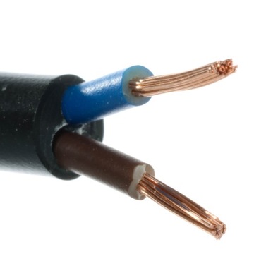 Kabel przewód oponowy czarny OMY2x0,75 linka - 1m
