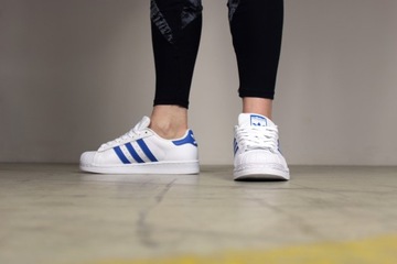 Adidas Superstar SKÓRA damskie buty Originals sneakersy białe tenisówki