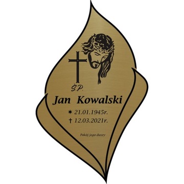 Tabliczka na grób krzyż nagrobek grawer laminat