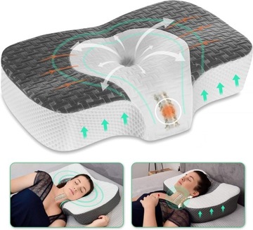 Elviros ergonomiczna poduszka ortopedyczna pianka memory 60x38.6x9.9/13.5cm