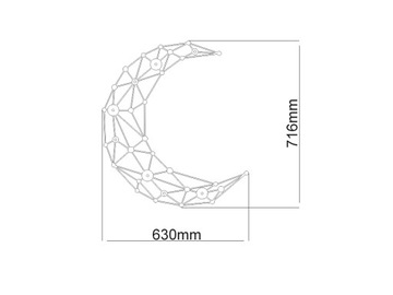 decolicious_pl вешалка с геометрическим рисунком луны MOON