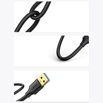 Ugreen US128 90576 Кабель USB-A 3.0 / USB-A 3.0 5Гбит/с 3м - черный